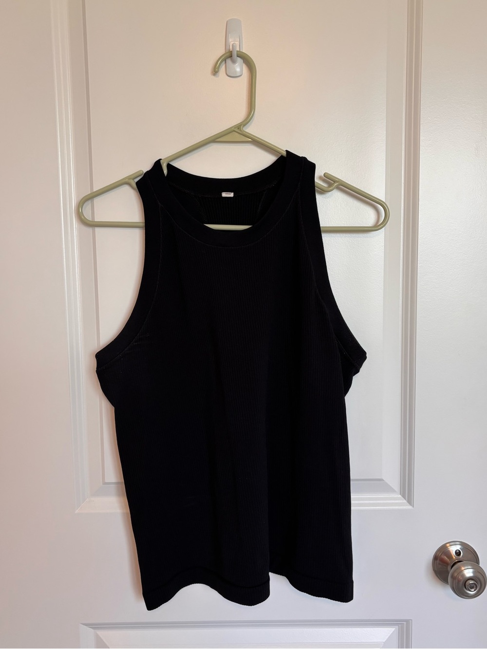 Athleta Racerback Black Ribbed Tank Top